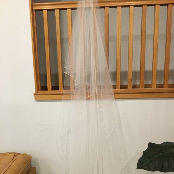 pure white 8 ft wedding veil main image 5